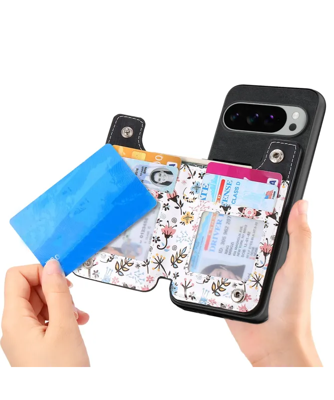 Coque Google Pixel 10 Pro XL zippée fleurs RFID et fonction support