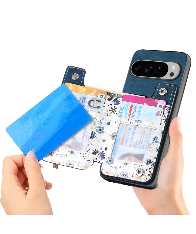 Coque Google Pixel 10 Pro XL zippée fleurs RFID et fonction support