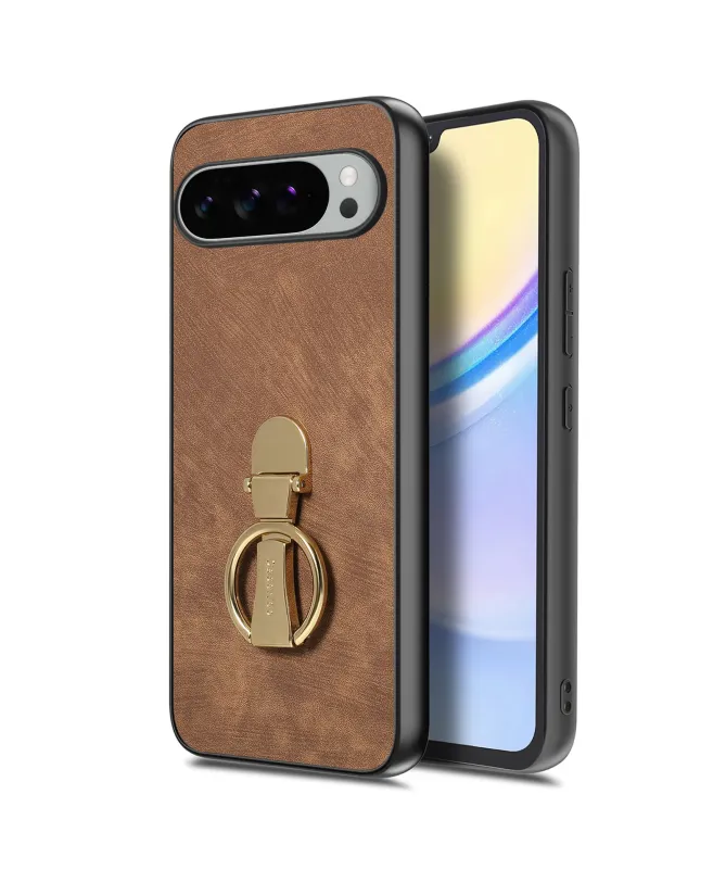 Coque Google Pixel 10 Pro XL Rétro avec Anneau | VINTAGE Marron