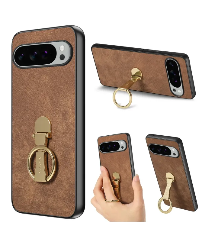 Coque Google Pixel 10 Pro XL Rétro avec Anneau | VINTAGE Marron - photo 2