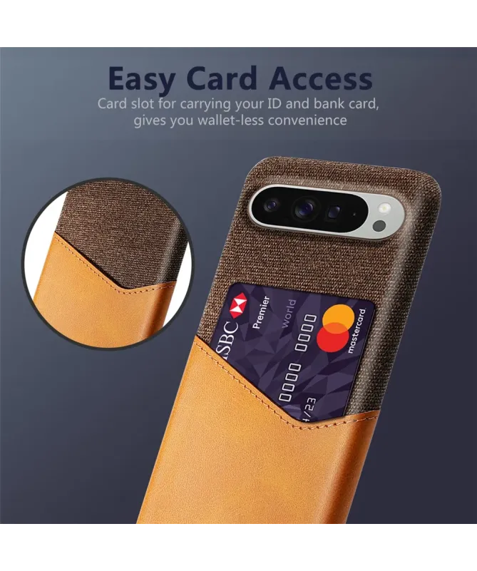 Coque Google Pixel 10 Pro XL Texture Tissu et Porte-carte | TÄCKA