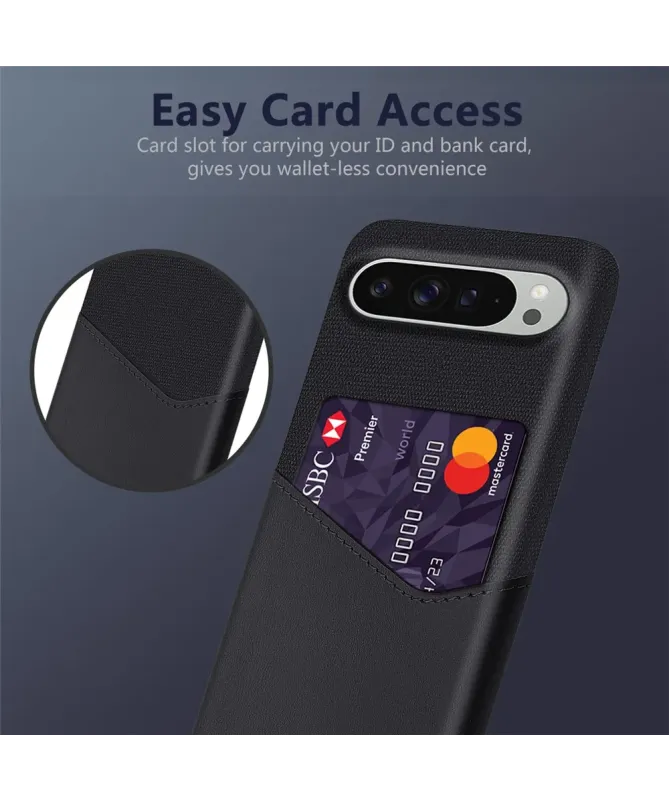 Coque Google Pixel 10 Pro XL Texture Tissu et Porte-carte | TÄCKA
