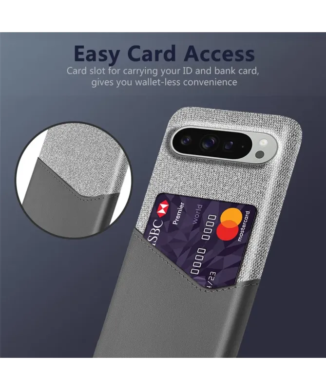 Coque Google Pixel 10 Pro XL Texture Tissu et Porte-carte | TÄCKA