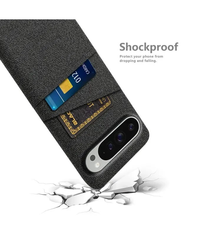 Coque Google Pixel 10 Pro XL en Tissu avec Double Rangement | BUSINESS Noir - photo 4