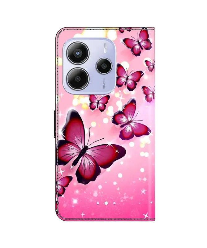 Housse Xiaomi Redmi Note 14 4G Papillons Scintillants
