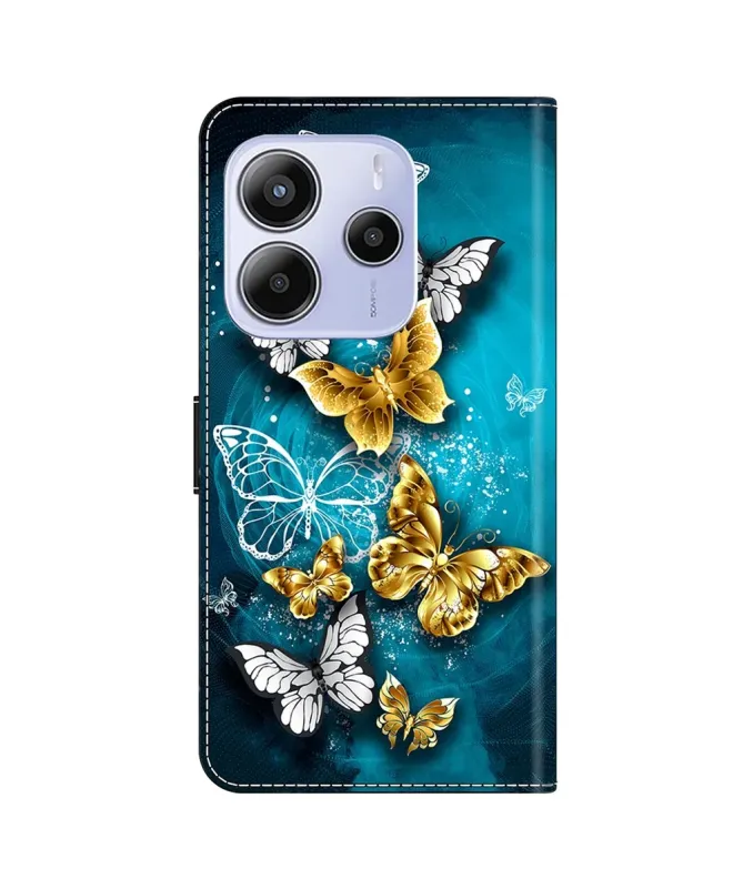 Housse Xiaomi Redmi Note 14 4G Papillons Dorés