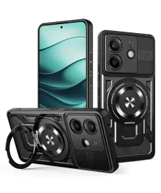 Coque Xiaomi Redmi Note 14 4G Robuste avec Anneau et Cache Objectif