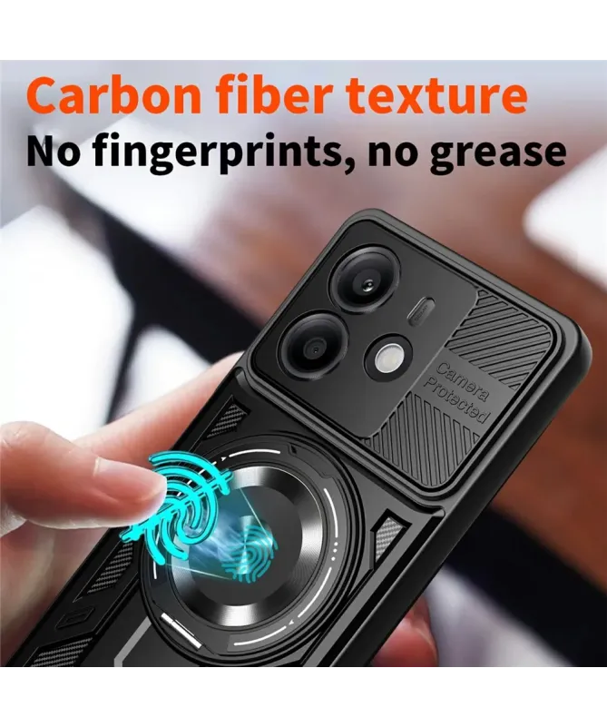 Coque Xiaomi Redmi Note 14 4G Robuste avec Anneau et Cache Objectif