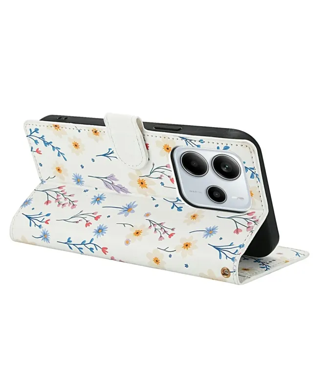 Housse Xiaomi Redmi Note 14 4G Matelassée Fleurs des Champs