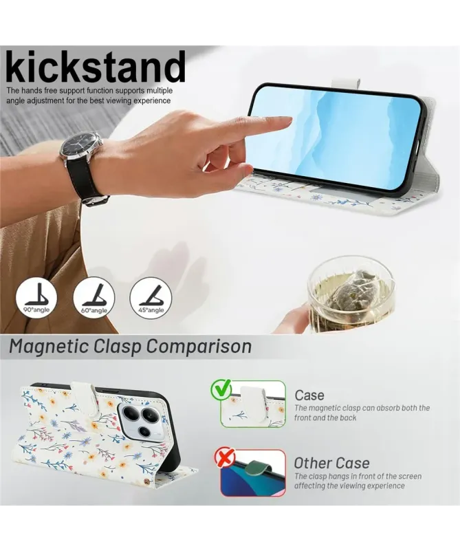 Housse Xiaomi Redmi Note 14 4G Matelassée Fleurs des Champs