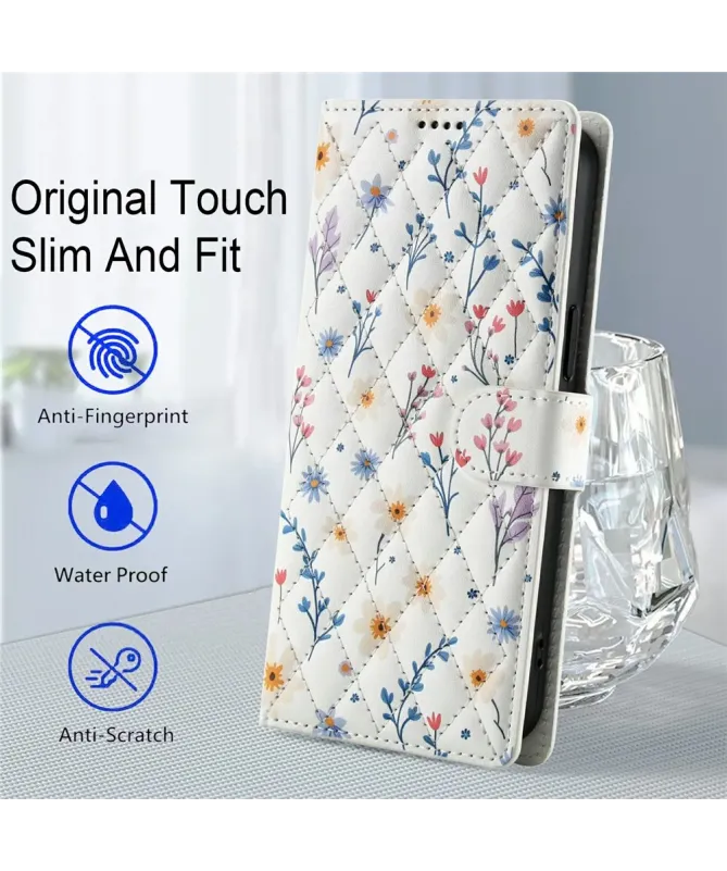 Housse Xiaomi Redmi Note 14 4G Matelassée Fleurs des Champs