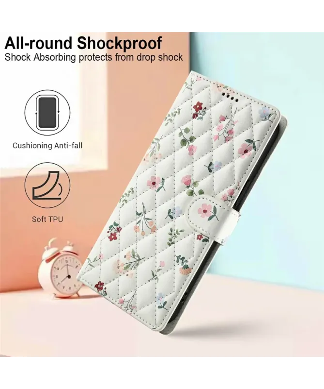 Housse Xiaomi Redmi Note 14 4G Matelassée et Fleurie