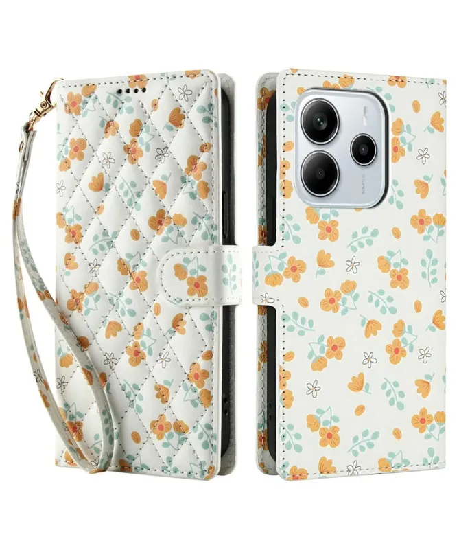 Housse Xiaomi Redmi Note 14 4G Matelassée Pâquerettes