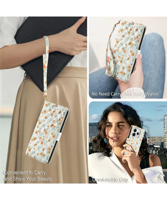 Housse Xiaomi Redmi Note 14 4G Matelassée Pâquerettes