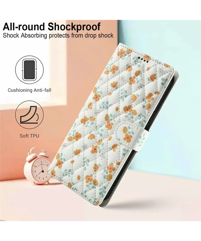 Housse Xiaomi Redmi Note 14 4G Matelassée Pâquerettes