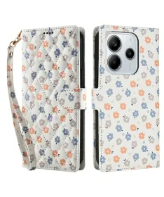 Housse Xiaomi Redmi Note 14 4G Matelassée et Petites Fleurs