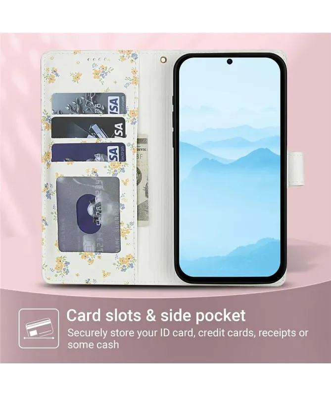 Housse Xiaomi Redmi Note 14 4G Matelassée et Fleurs Jaunes