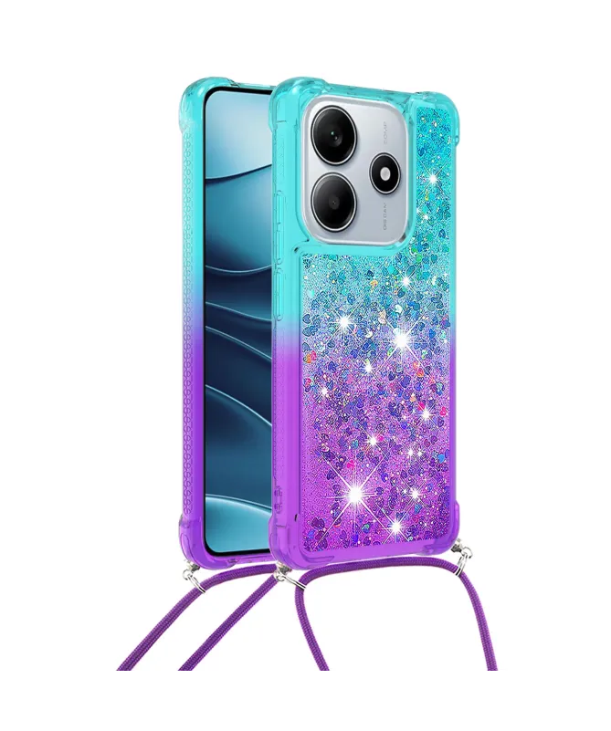 Coque Xiaomi Redmi Note 14 4G Paillettes et Cordon