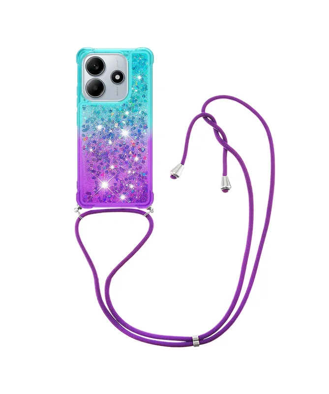 Coque Xiaomi Redmi Note 14 4G Paillettes et Cordon