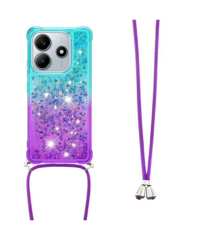 Coque Xiaomi Redmi Note 14 4G Paillettes et Cordon
