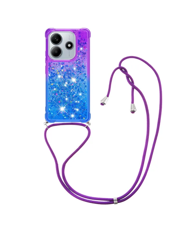 Coque Xiaomi Redmi Note 14 4G Paillettes et Cordon