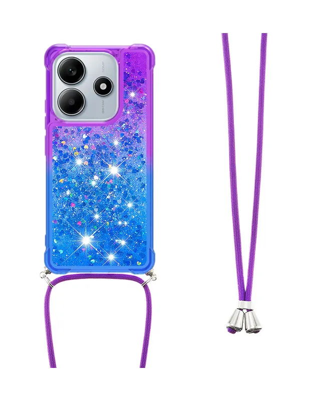 Coque Xiaomi Redmi Note 14 4G Paillettes et Cordon
