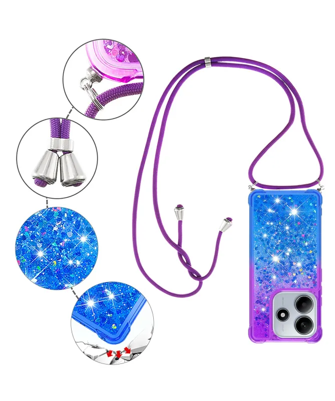 Coque Xiaomi Redmi Note 14 4G Paillettes et Cordon