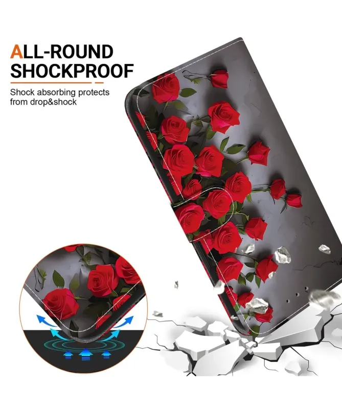 Housse Xiaomi Redmi Note 14 4G Roses Rouges Romantiques