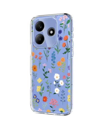 Coque Xiaomi Redmi Note 14 4G Transparente Anti-choc Fleurs des Champs