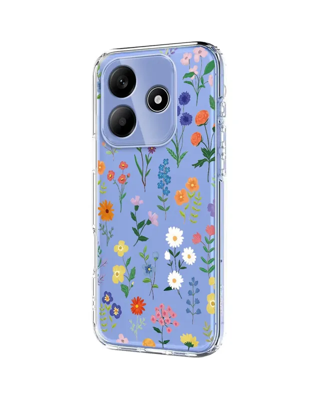 Coque Xiaomi Redmi Note 14 4G Transparente Anti-choc Fleurs des Champs