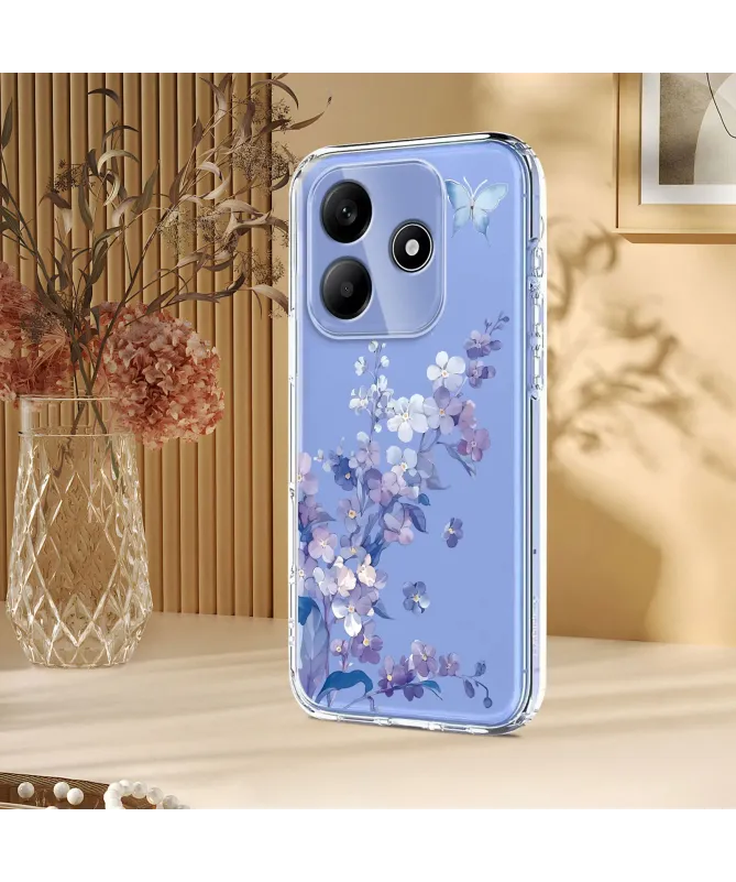 Coque Xiaomi Redmi Note 14 4G Fleurs et Papillons