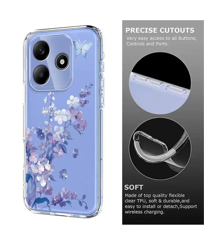 Coque Xiaomi Redmi Note 14 4G Fleurs et Papillons