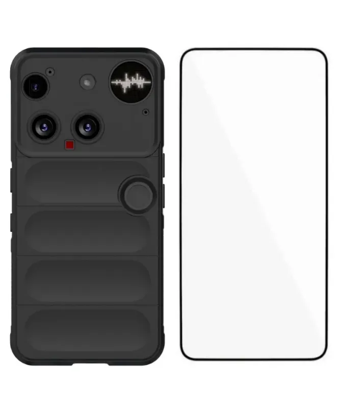 Coque Nothing Phone (3) Rugged silicone avec verre trempé