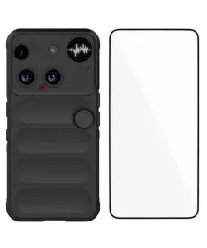 Coque Nothing Phone (3) Rugged silicone avec verre trempé