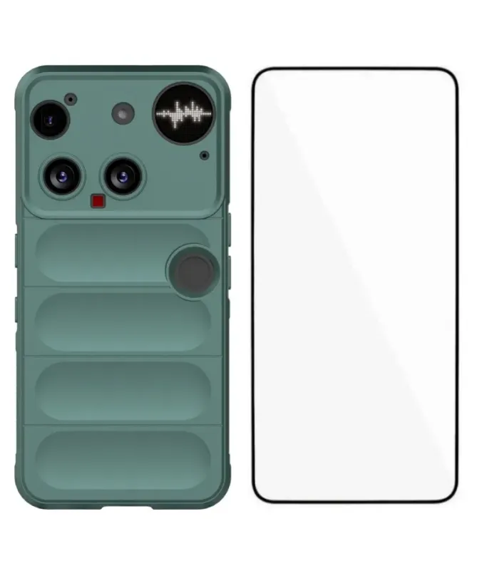 Coque Nothing Phone (3) Rugged silicone avec verre trempé