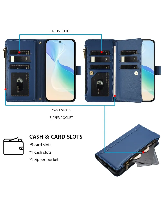 Housse Nothing Phone (3) Portefeuille 9 Cartes et Zip