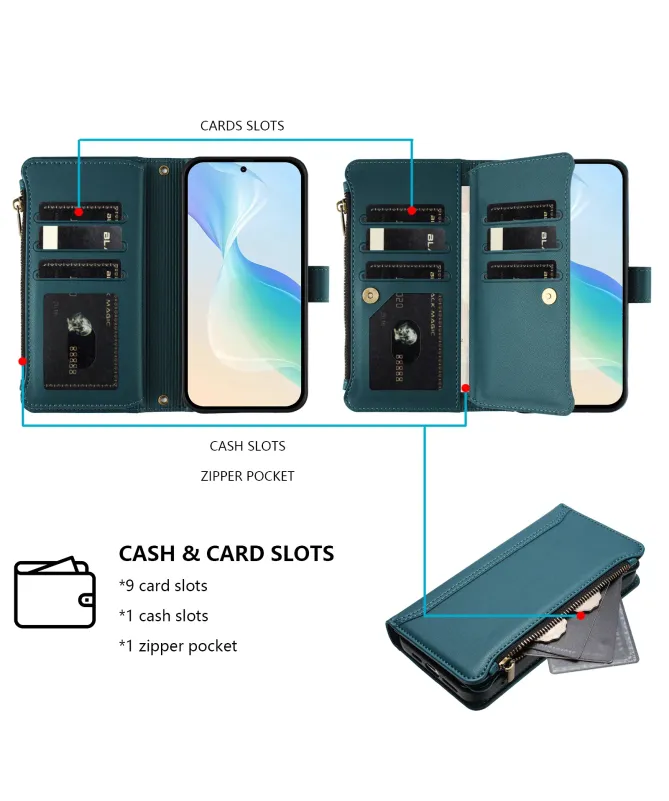 Housse Nothing Phone (3) Portefeuille 9 Cartes et Zip