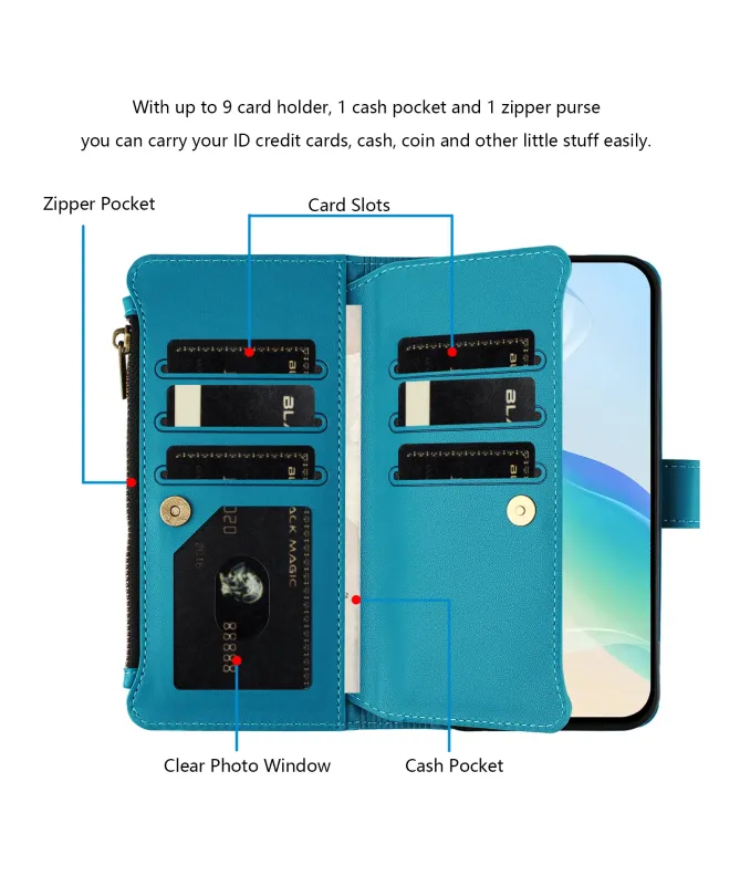 Housse Nothing Phone (3) Portefeuille 9 Cartes et Zip