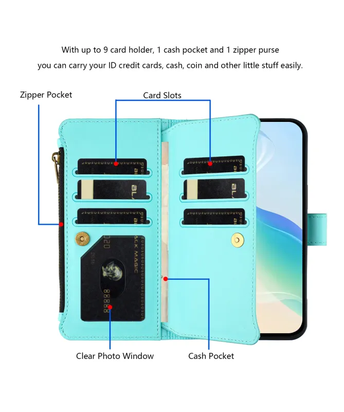 Housse Nothing Phone (3) Portefeuille 9 Cartes et Zip