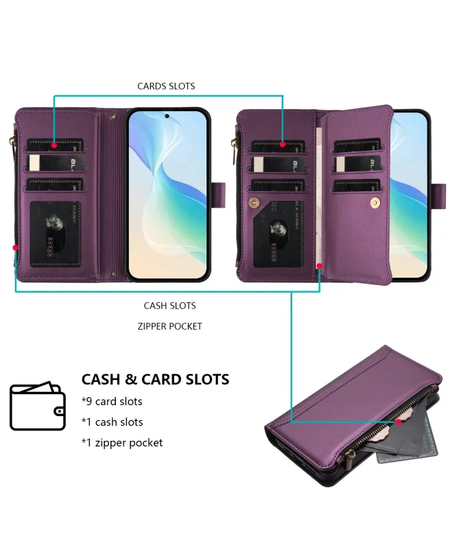 Housse Nothing Phone (3) Portefeuille 9 Cartes et Zip