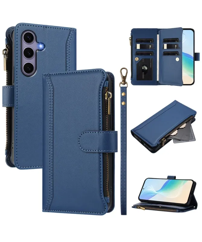 Housse Samsung Galaxy S24 / S25 Portefeuille 9 Cartes et Zip