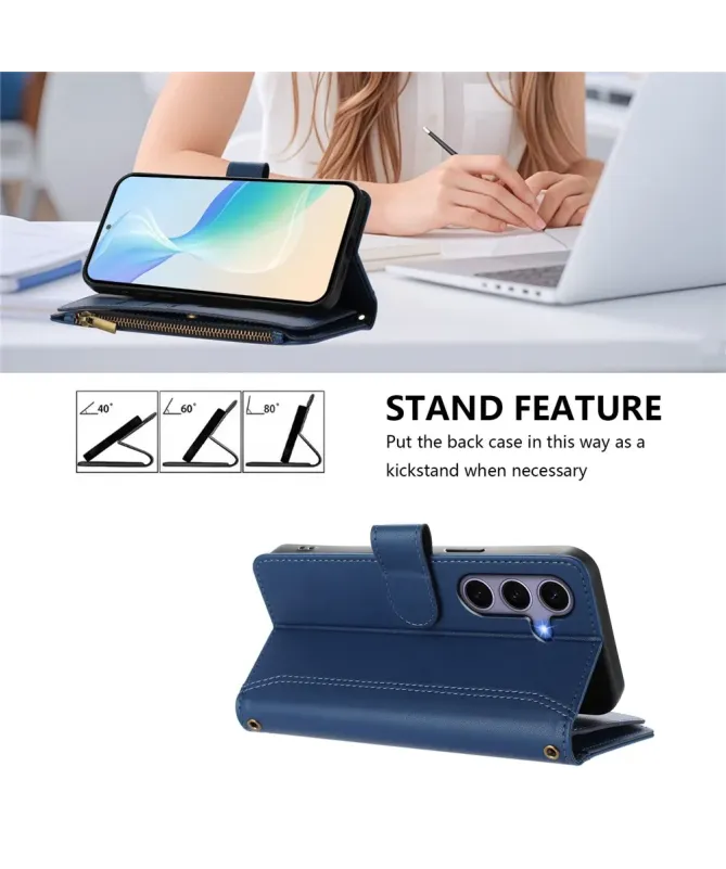 Housse Samsung Galaxy S24 / S25 Portefeuille 9 Cartes et Zip