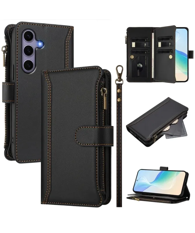 Housse Samsung Galaxy S24 / S25 Portefeuille 9 Cartes et Zip