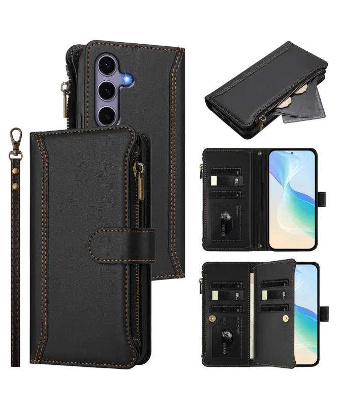 Housse Samsung Galaxy S24 / S25 Portefeuille 9 Cartes et Zip
