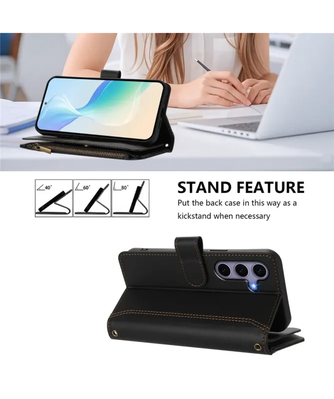 Housse Samsung Galaxy S24 / S25 Portefeuille 9 Cartes et Zip