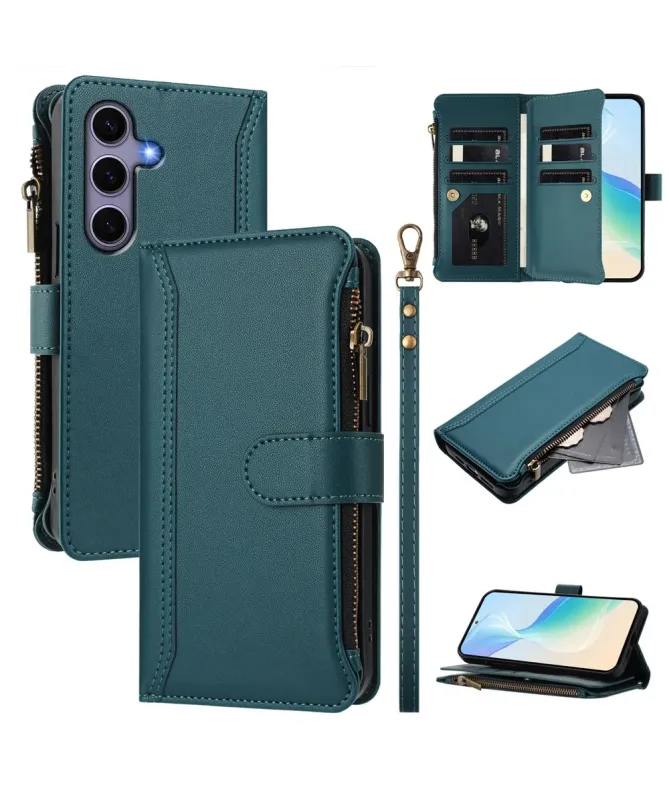 Housse Samsung Galaxy S24 / S25 Portefeuille 9 Cartes et Zip
