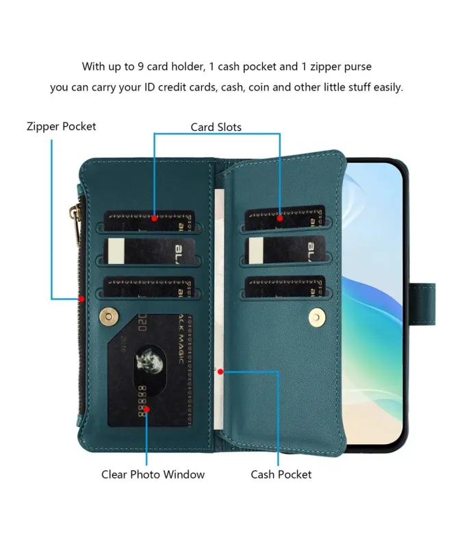 Housse Samsung Galaxy S24 / S25 Portefeuille 9 Cartes et Zip