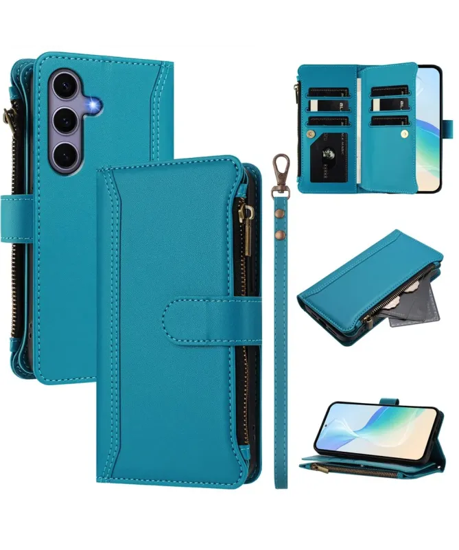 Housse Samsung Galaxy S24 / S25 Portefeuille 9 Cartes et Zip