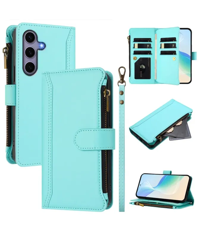 Housse Samsung Galaxy S24 / S25 Portefeuille 9 Cartes et Zip