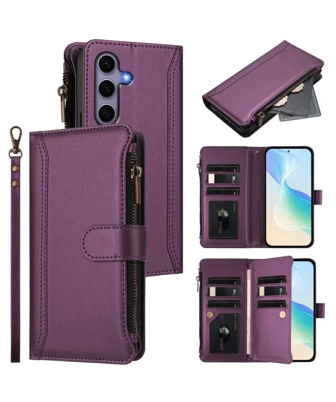 Housse Samsung Galaxy S24 / S25 Portefeuille 9 Cartes et Zip
